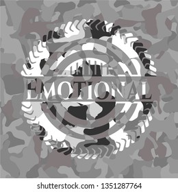 Emotional on grey camouflage texture