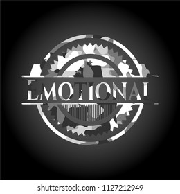 Emotional on grey camouflaged pattern