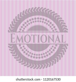 Emotional pink emblem. Vintage.