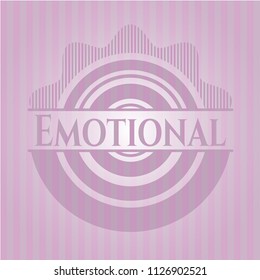 Emotional pink emblem. Vintage.