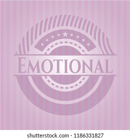 Emotional pink emblem. Vintage.