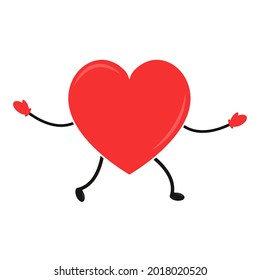 Emotional Quotient and Intelligence. Heart in cartoon style. Vector illustration.