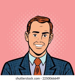 Emotional reaction men pop art comic retro halftone style. Imitation of old illustrations.