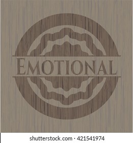 Emotional realistic wood emblem