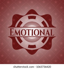 Emotional red emblem. Vintage.