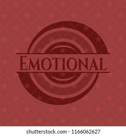 Emotional red emblem. Vintage.