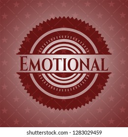 Emotional red emblem. Vintage.