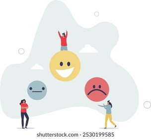 Emotional regulation and feeling control with mind skills.Psychological intelligence with mood self management and mind balance .flat design with people.