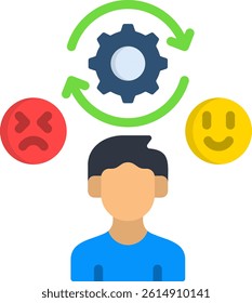 Emotional Regulation Icon Flat Vector Illustration