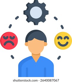 Emotional Regulation Icon Flat Vector Illustration