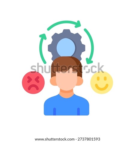 Emotional Regulation Icon Flat Vector Illustration