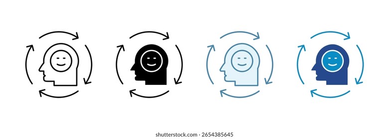 Conjunto de iconos de Restablecer emocional Colección de estilo múltiple