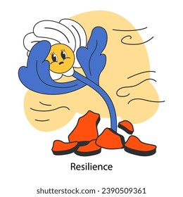 Emotional resilience. Emotion balance and regulation skill. EQ development. Deep understanding of emotions and empathy. Self-regulation and awareness. Flat vector illustration