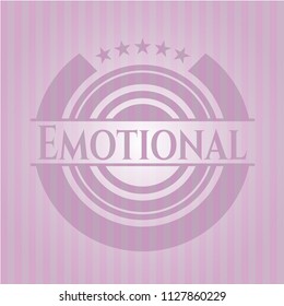 Emotional retro pink emblem