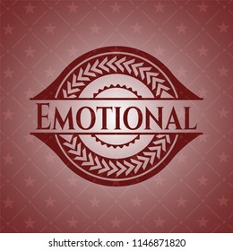 Emotional retro red emblem