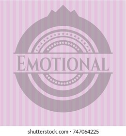 Emotional retro style pink emblem