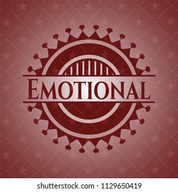 Emotional retro style red emblem