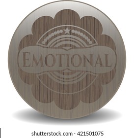 Emotional retro style wooden emblem