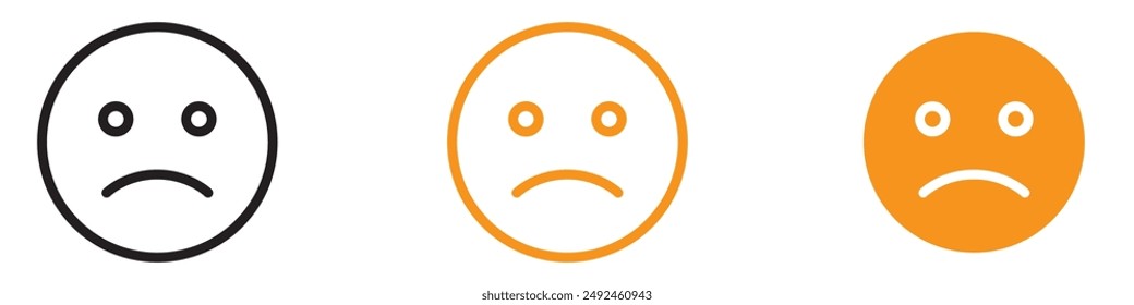 Emotional Sad Upset or Lonely Emoticon Icon para la comunicación digital Gráficos esenciales para representar la tristeza y la soledad en los emoticonos
