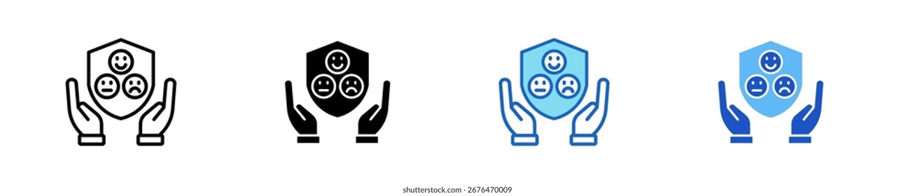 Conjunto de iconos de seguridad emocional Colección de estilo múltiple
