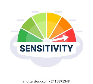 Emotional Sensitivity Measurement Concept with Visual Scale Indicator Vector Illustration