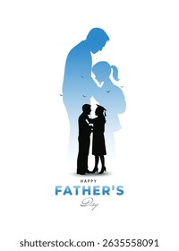 Emotional silhouette of a father helping his daughter in a graduation gown, with a reflection of her younger self. A moment of pride, love, and time.