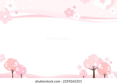 Emotional spring scenery Background illustration
