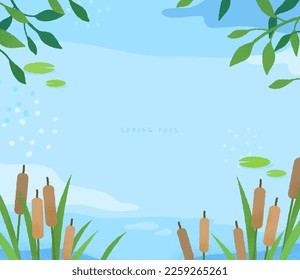 Emotional spring scenery Background illustration
