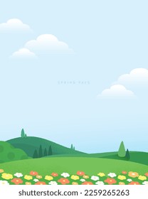 Emotional spring scenery Background illustration
