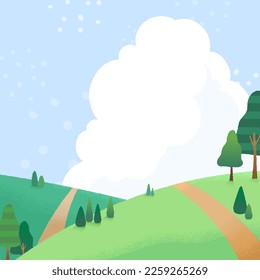 Emotional spring scenery Background illustration
