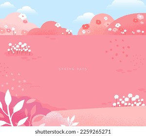 Emotional spring scenery Background illustration
