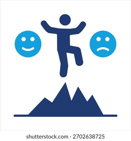 Estabilización emocional Flat Blue Icon Ilustración vectorial