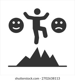 Estabilización emocional Icono de glifo Ilustración vectorial