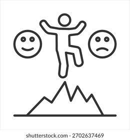 Vektorgrafik des Umrisssymbols für die emotionale Stabilisierung
