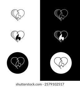 Emotional Strength Icon – Monoline Custom Hand-Drawn Style with Editable Stroke. Heart and Resilience Illustration for Personal Well-Being.