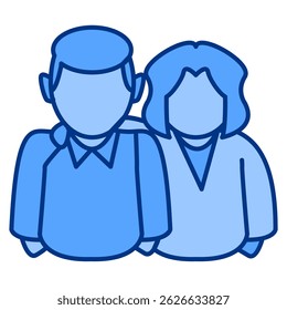 Emotional Support icon represented by friend support Blue style.