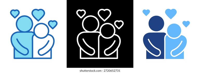 Asistencia emocional Icon triplestyle Ilustración vectorial
