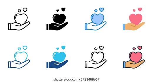 Los iconos de Asistencia emocional establecen una colección de estilo múltiple. Trazo editable 
