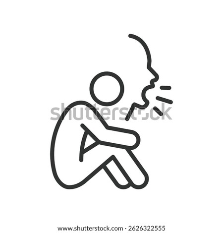 Emotional suppression, icon in line design. Emotional suppression, bottled feelings, inner conflict, emotional barrier, stress on white background vector. Emotional suppression, editable stroke icon
