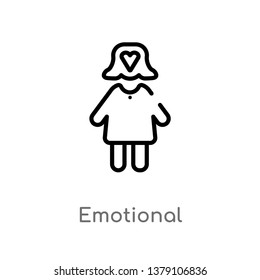 emotional vector line icon. Simple element illustration. emotional outline icon from people concept. Can be used for web and mobile