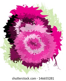 Emotional vector with red bright flowers