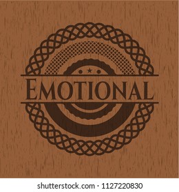 Emotional vintage wooden emblem