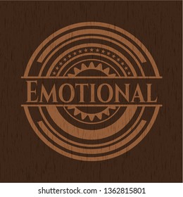 Emotional vintage wooden emblem