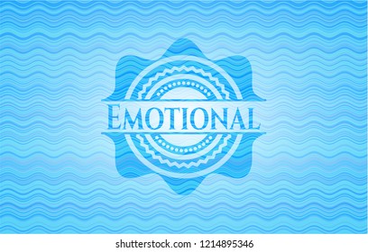 Emotional water badge background.