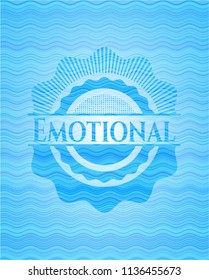 Emotional water concept emblem background.