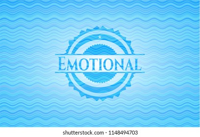 Emotional water wave representation emblem.