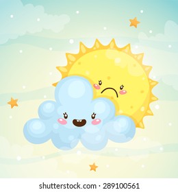 Emotional Weather Forecast Happy Cloud Sad Stock Vector (Royalty Free ...