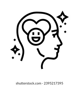 emotional well being mental health line icon vector. emotional well being mental health sign. isolated contour symbol black illustration