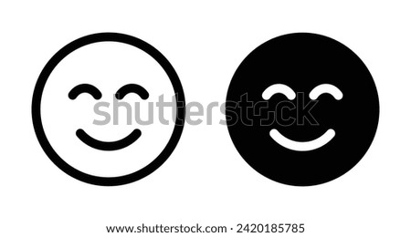 Emotional Well-being and Concentration Vector Icon Set. Joyful and Positive Emotion Vector Symbol for UI Design.