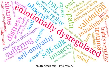 Emotionally Dysregulated Word Cloud On White Stock Vector (Royalty Free ...